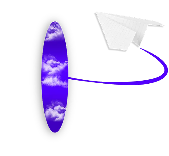 Email marketing - Paper airplane with portal